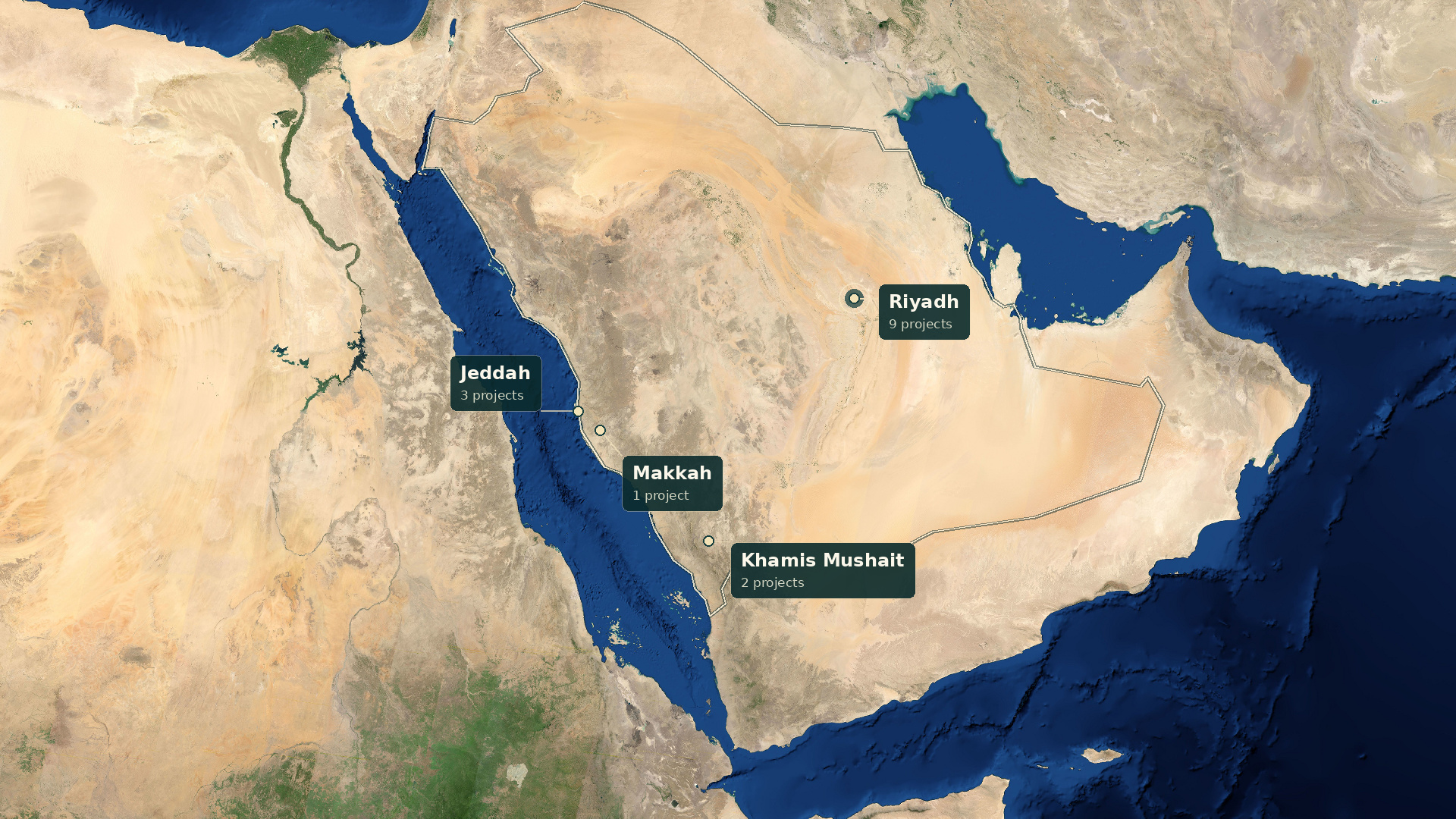 The opening satellite view of Saudi Arabia